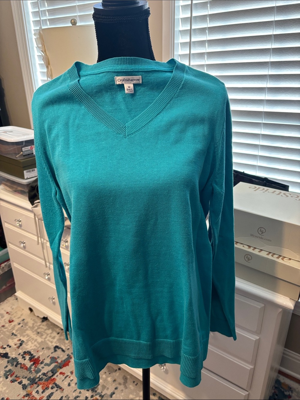 croft & barrow Teal V-Neck Women's Sweater